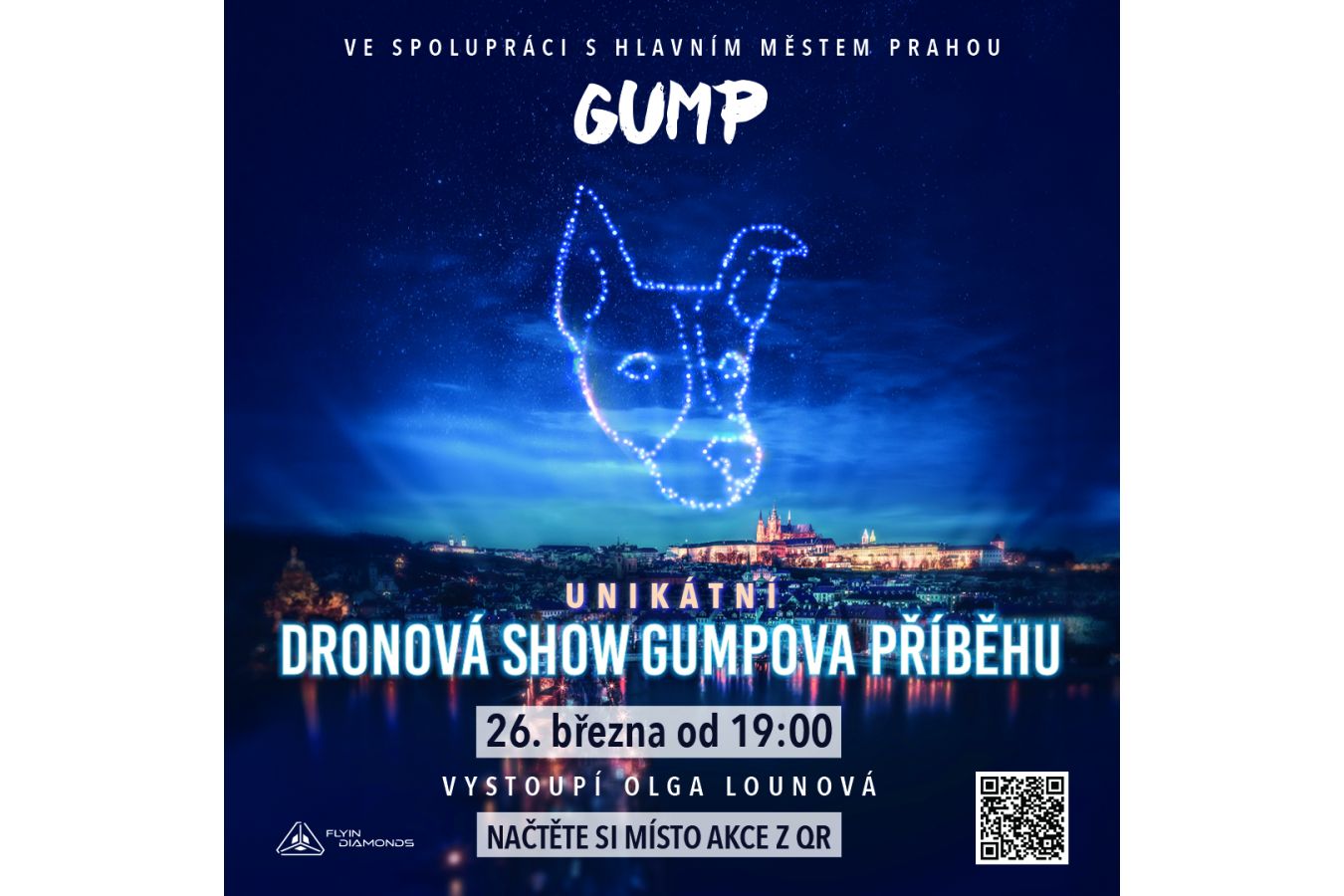Film Gump – jsme dvojka představí unikátní dronovou show nad Prahou