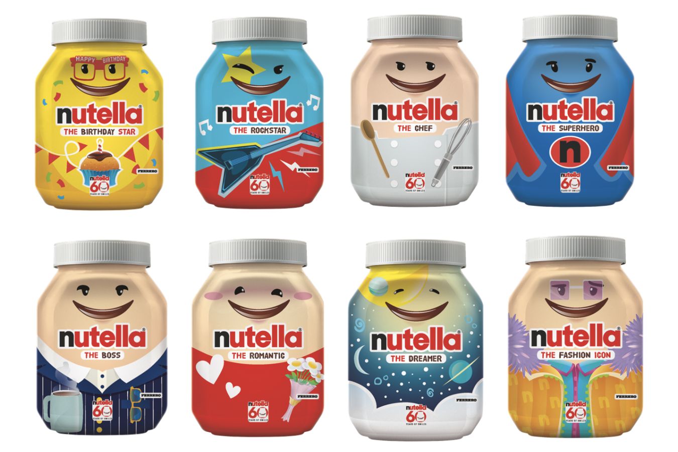 Nutella rozdává úsměvy už 60 let a k výročí vydává limitovanou edici sklenic