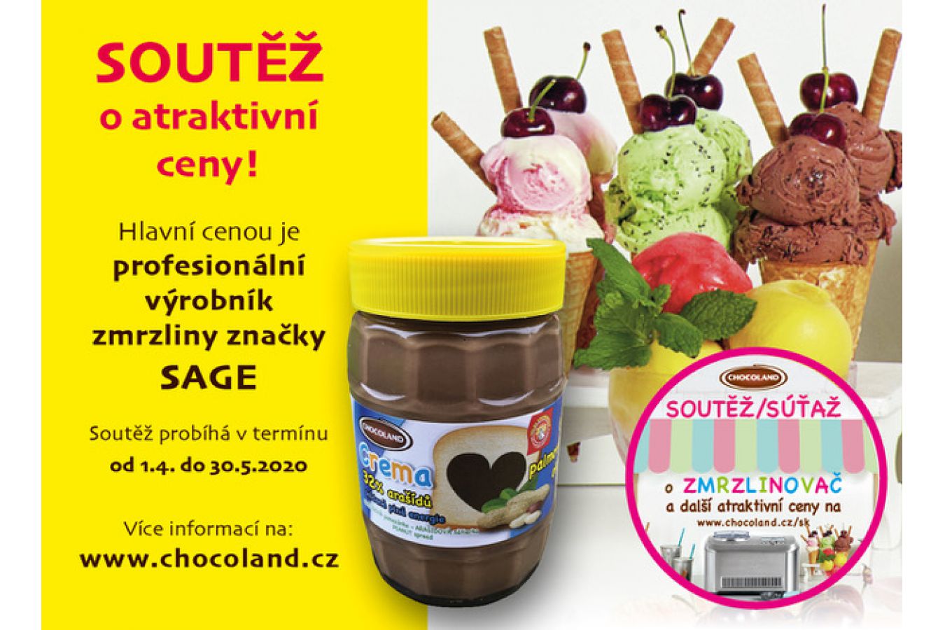 Proč si nesoutěžit s pomazánkami CHOCOLAND Crema